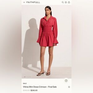 Faithful The Brand Vitinia Dress. NWT size S